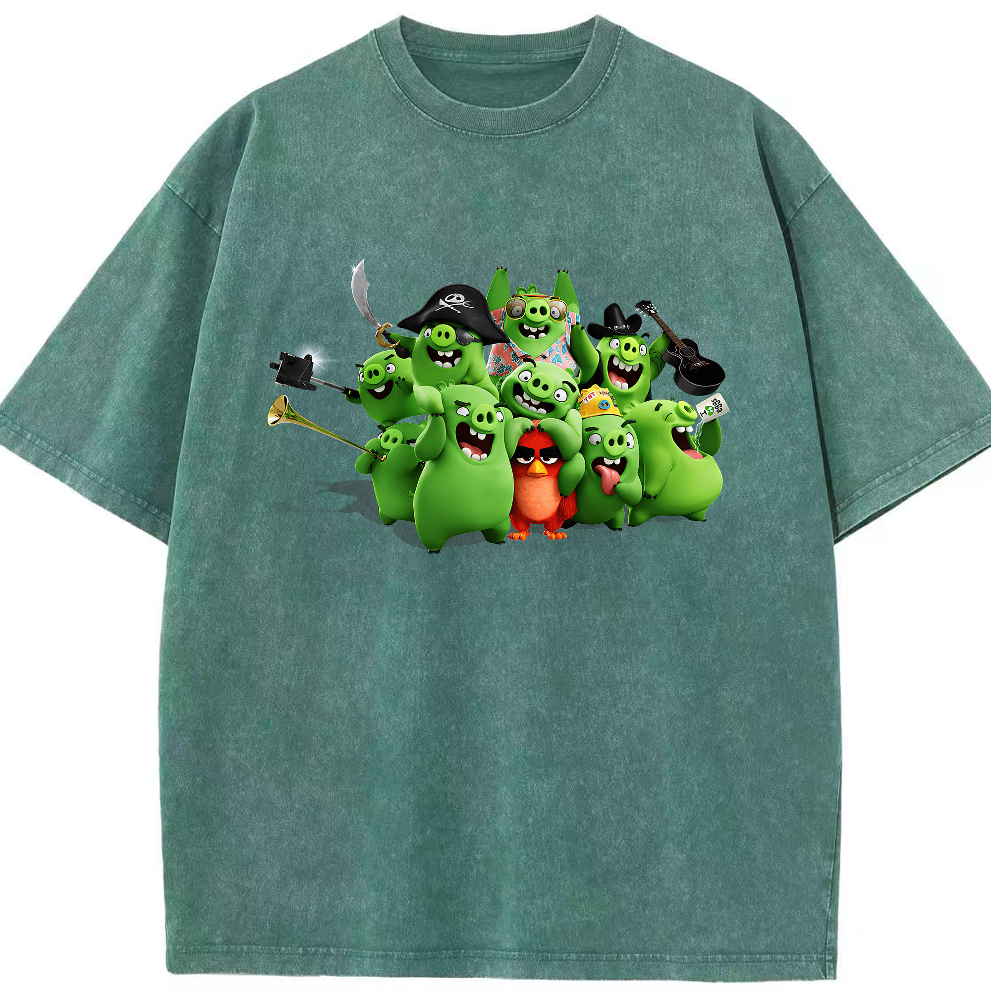 （画像用） Angry Birds アングリーバード 綿100% ヴィンテージ風 半袖Tシャツ（フロントプリント）